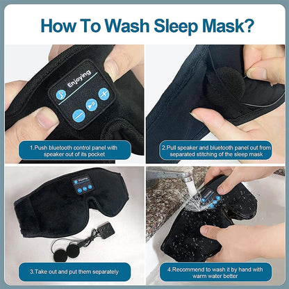 Bluetooth 3D Eye Mask with Built-In HD Speakers for Sleep and Music Playback
