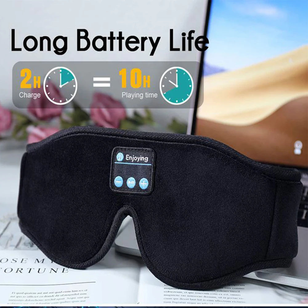 Bluetooth 3D Eye Mask with Built-In HD Speakers for Sleep and Music Playback
